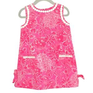 Lilly Pulitzer Pink Floral Shift Dress with White Trim